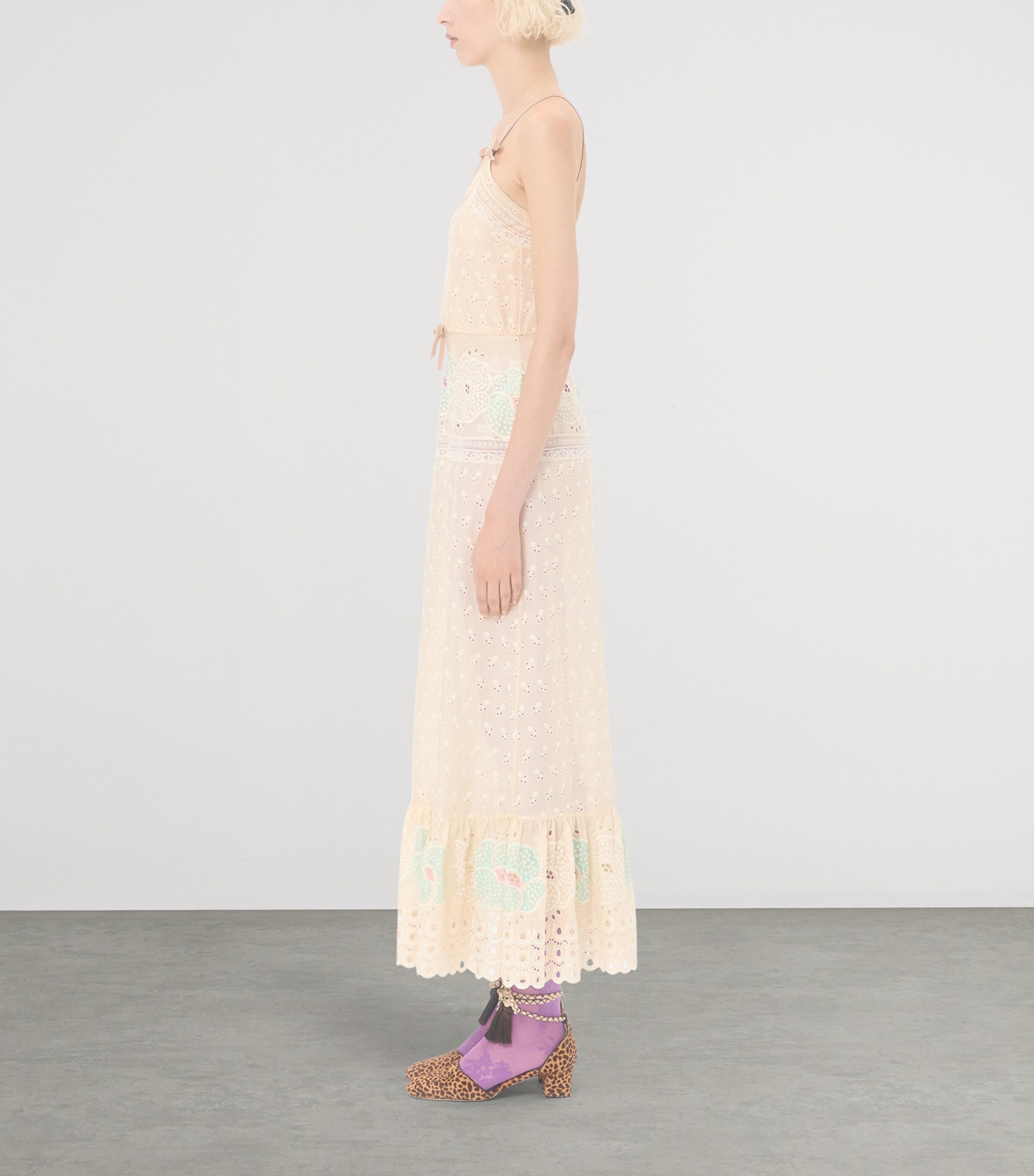 Valentino Womens Cotton Floral Midi Dress Image 3