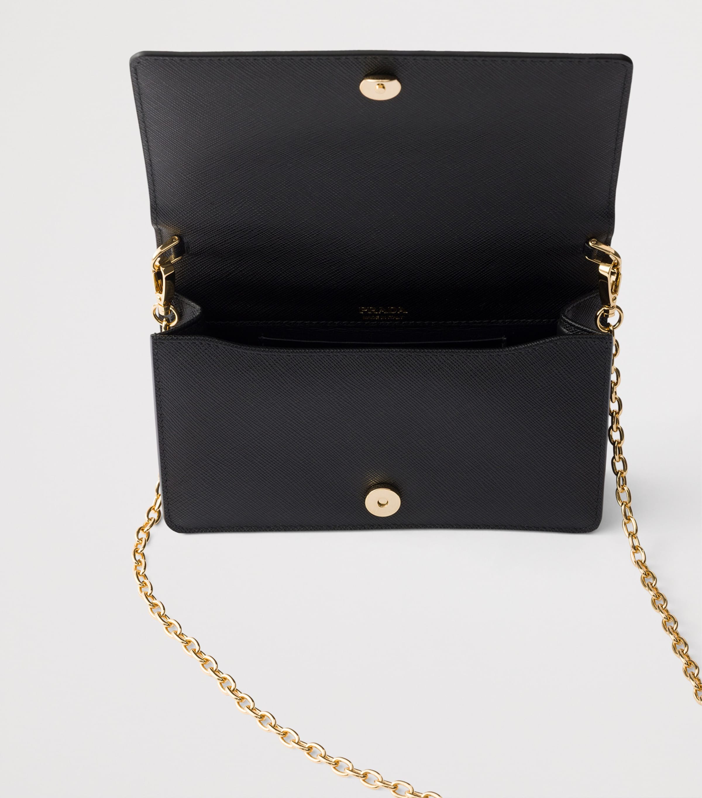 Prada Mini Saffiano Leather Cross-Body Bag Black Image 4