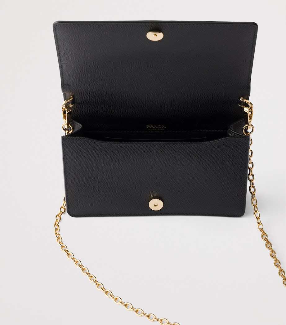 Prada Mini Saffiano Leather Cross-Body Bag Black Image 4