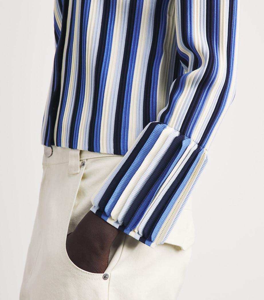 Simkhai Womens Striped Iris Cardigan Cerulean Multi Image 3