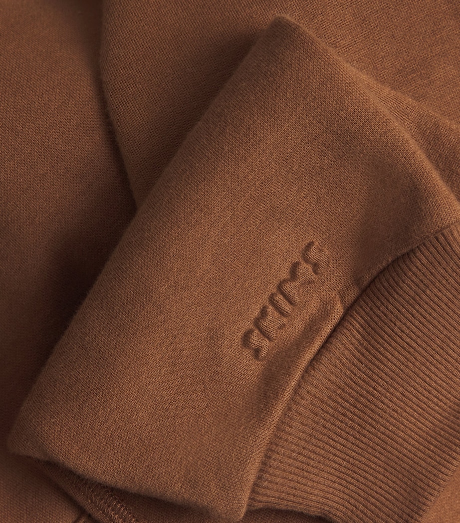 Cotton-Blend Fleece Zip-Up Hoodie BISON Image 5