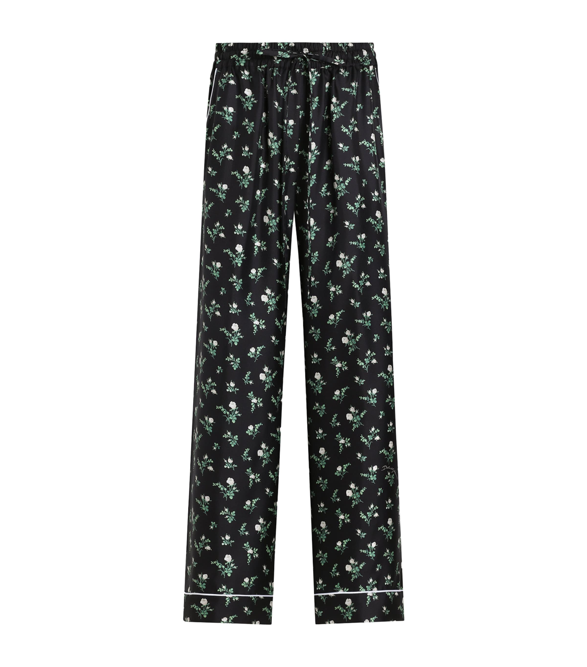 Dolce&Gabbana Womens Silk Floral Pyjama Trousers Ros/mugh Bco F Image 1