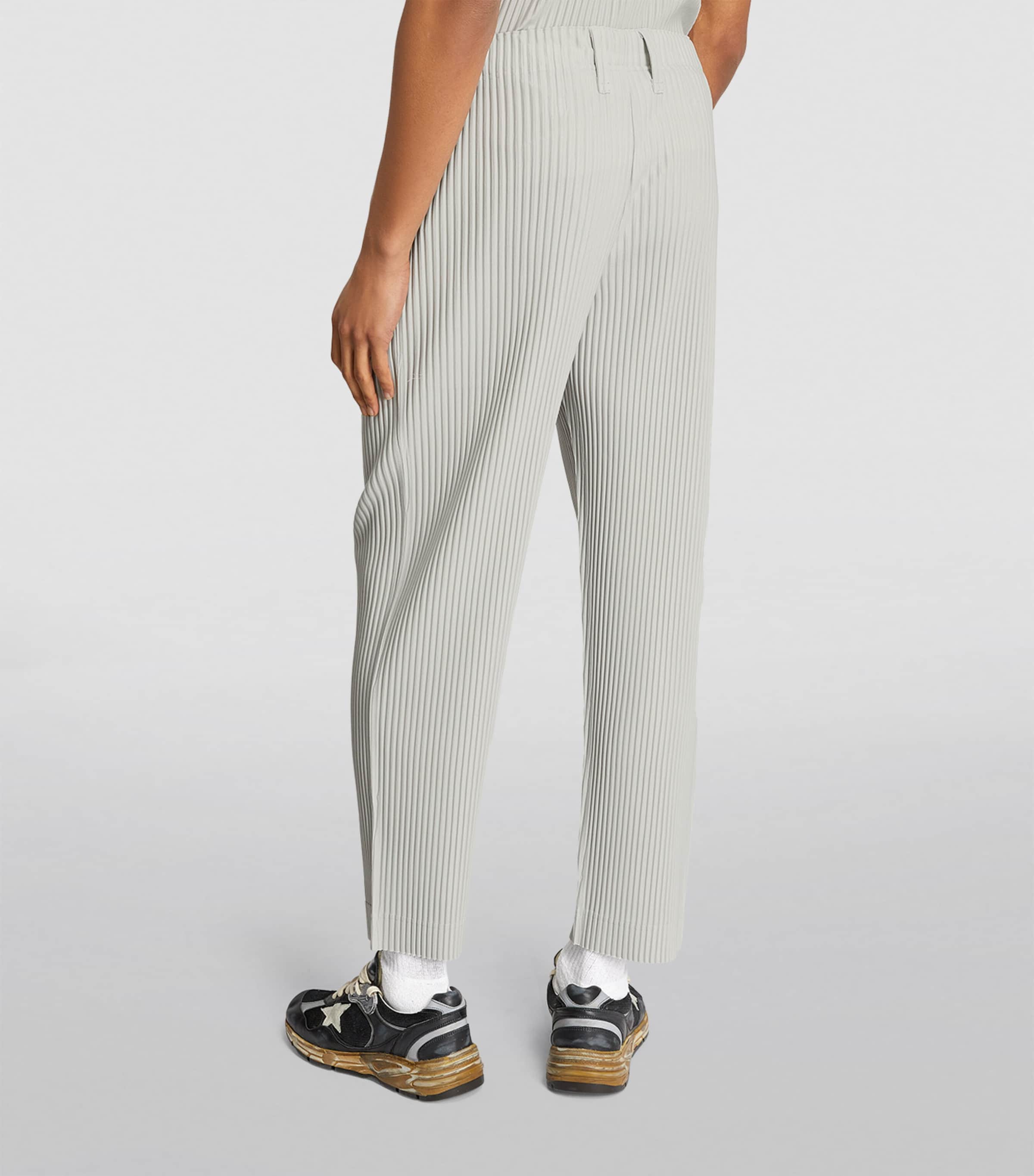 Pleated Slim Trousers 11 LIGHT GRAY Image 4