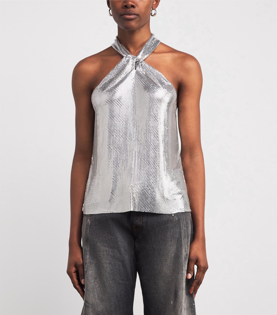 Chainmail Halterneck Top P040 SILVER Image 3