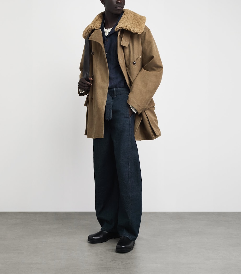 Lemaire Mens Shearling Winter Parka Sisal Image 2