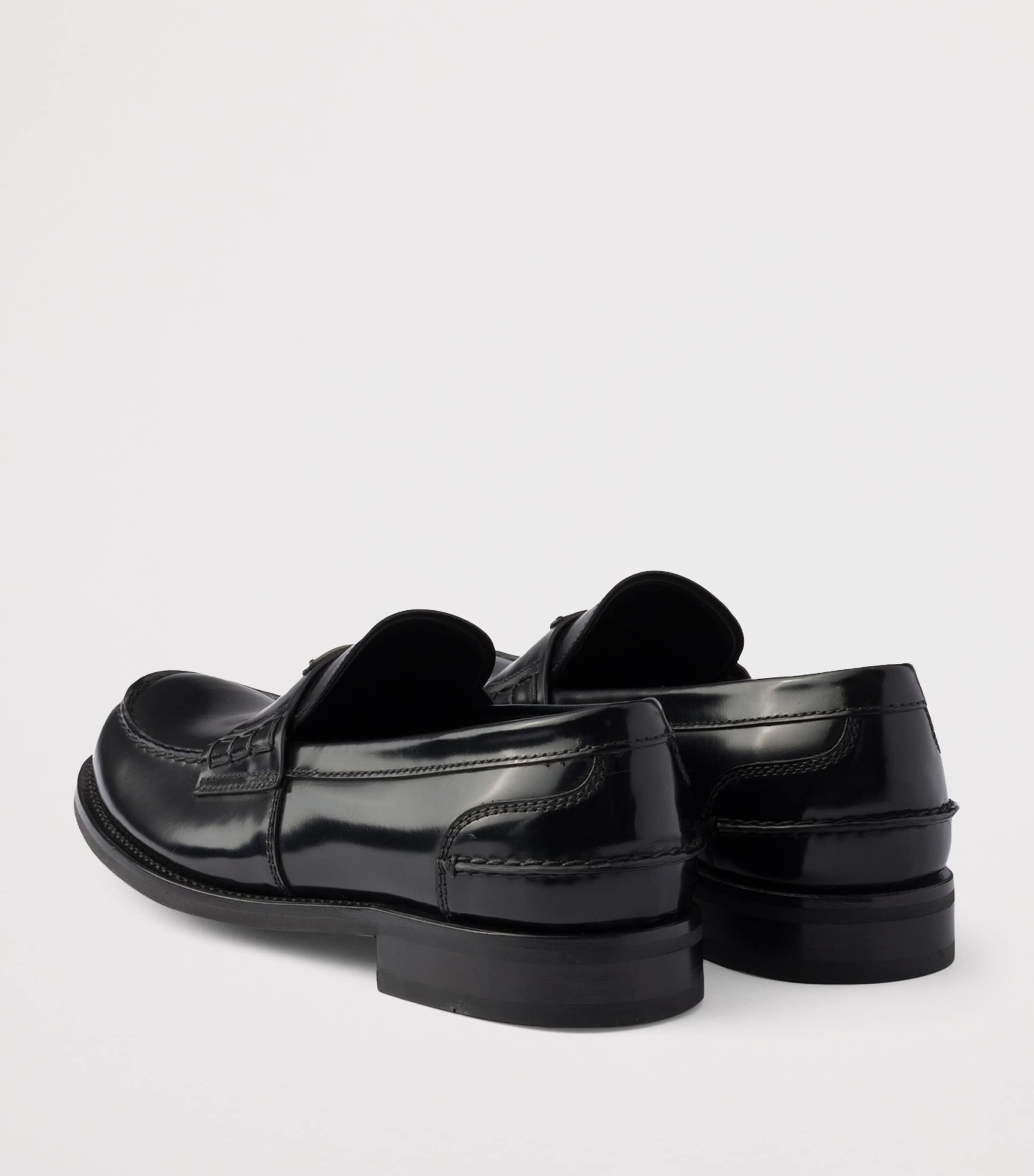 Prada Brushed Leather Loafers Black Image 5