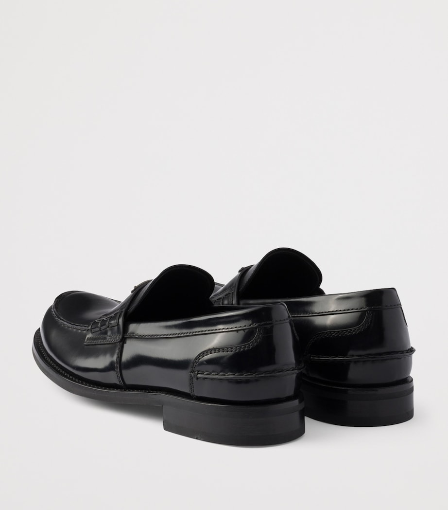 Prada Brushed Leather Loafers Black Image 5