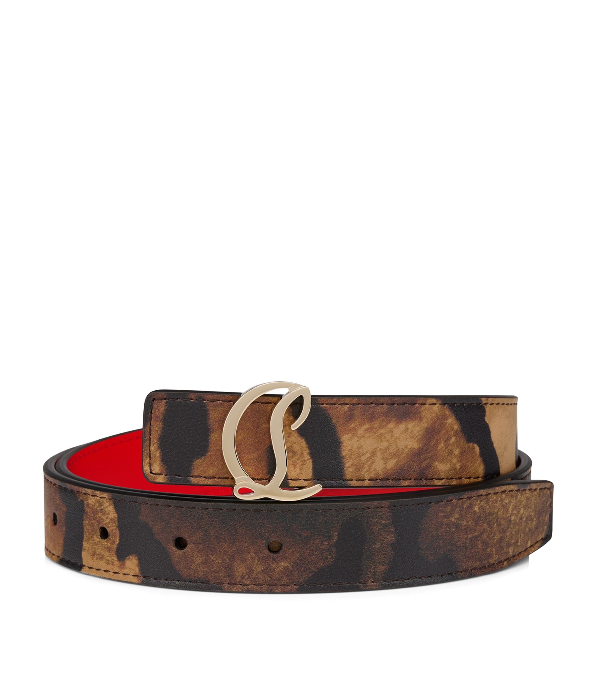 Christian Louboutin Loubi54 Leather Reversible Belt In Brown