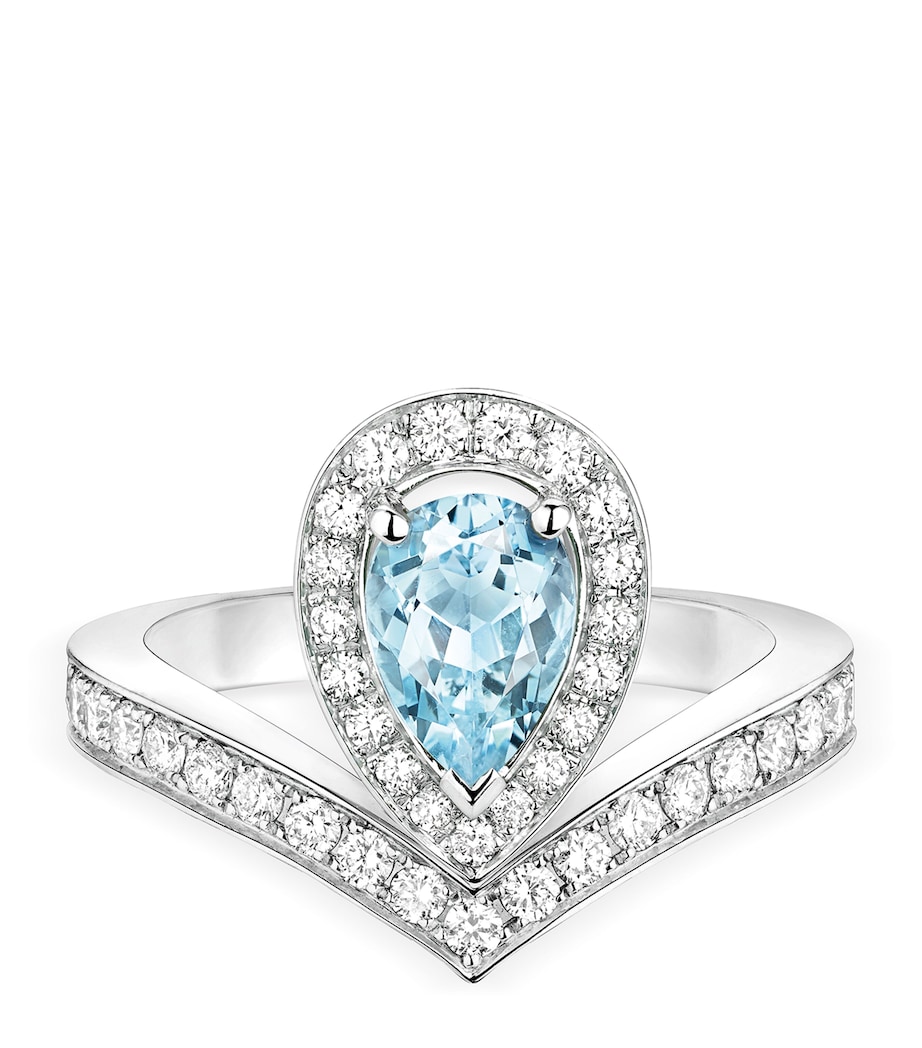 White Gold, Diamond and Aquamarine Joséphine Aigrette Ring WHITE GOLD Image 1