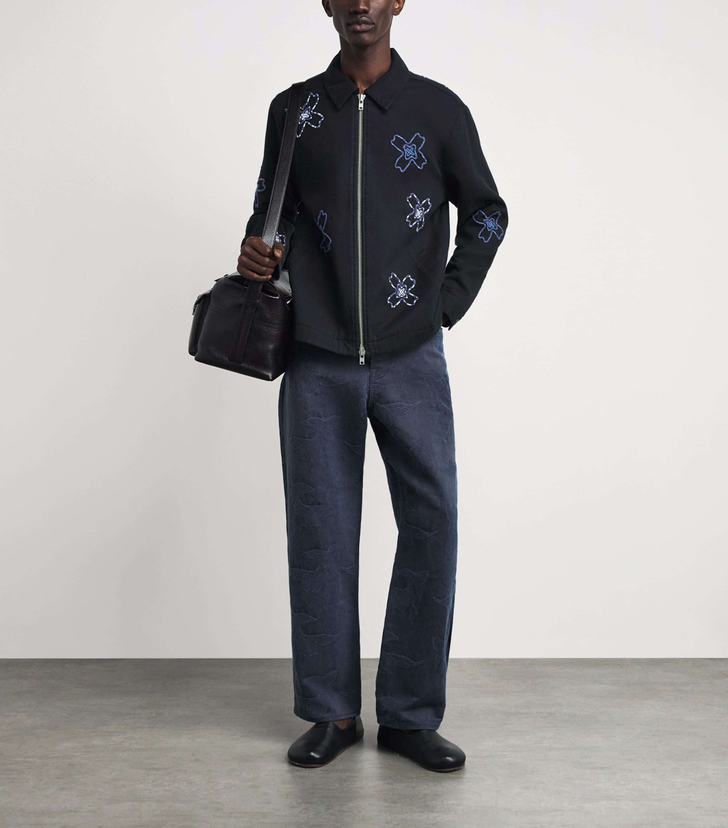 Embroidered Floral Eldon Jacket BLACK Image 2