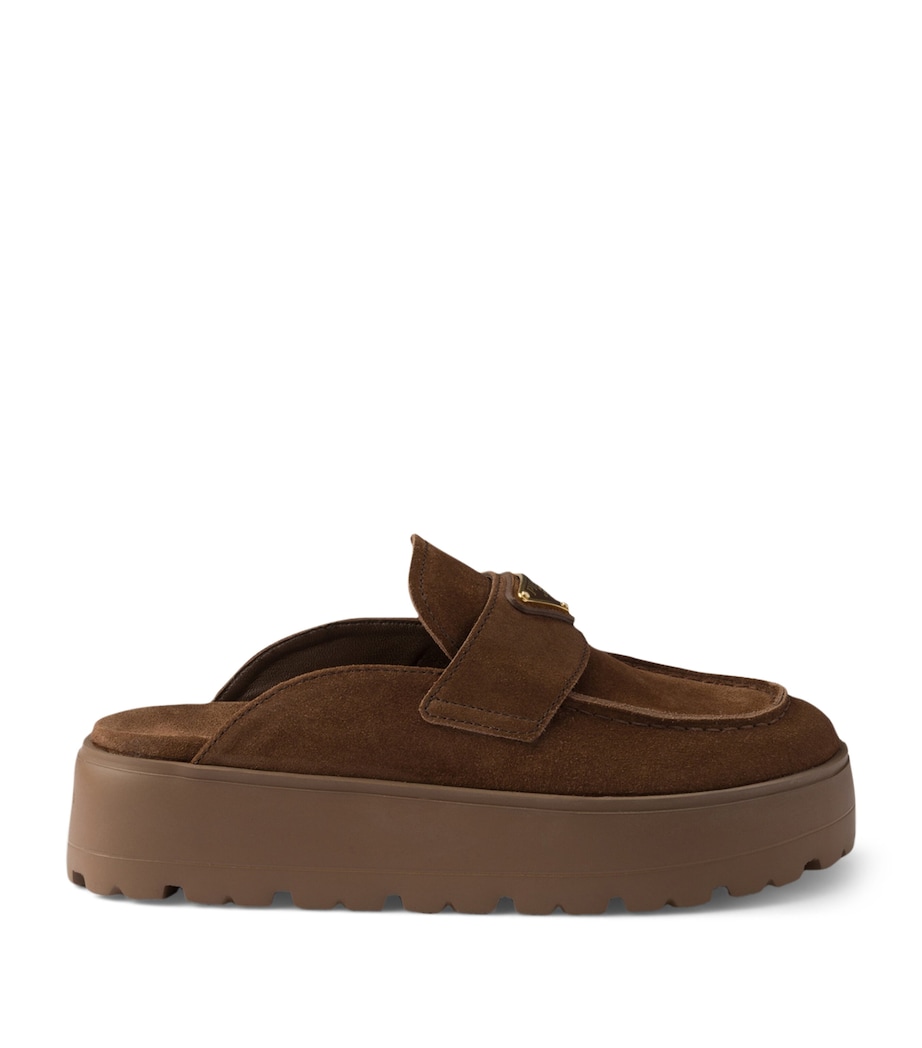 Suede Flatform Mules F0324 Image 1