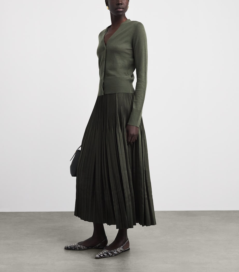 Joseph Womens Cashmere Cashair Cardigan Palm Leaf Image 2