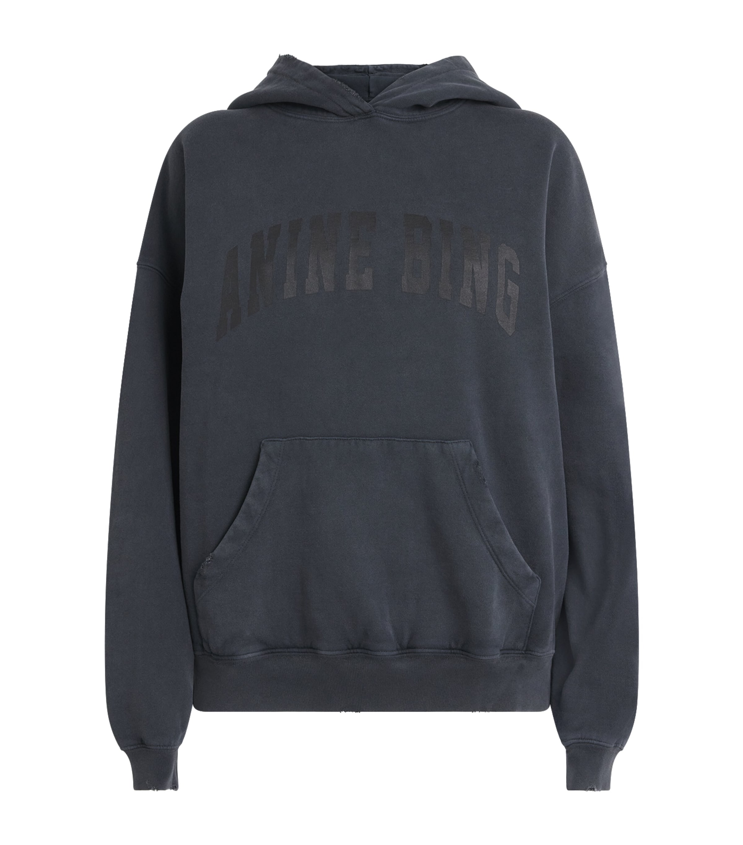 Cotton Harvey Hoodie WASHED BLACK Image 1