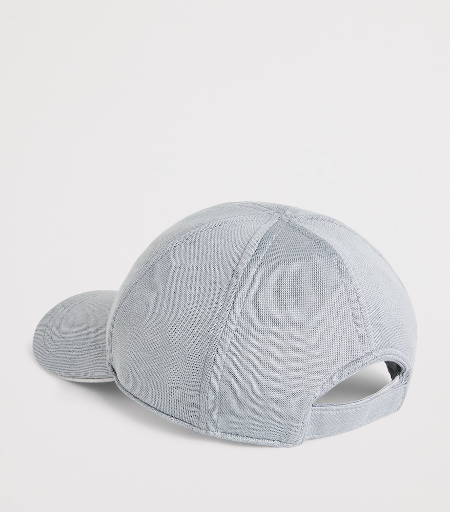 Eleventy Cotton Logo Baseball Cap Zucchero E Grigio Ch Image 3