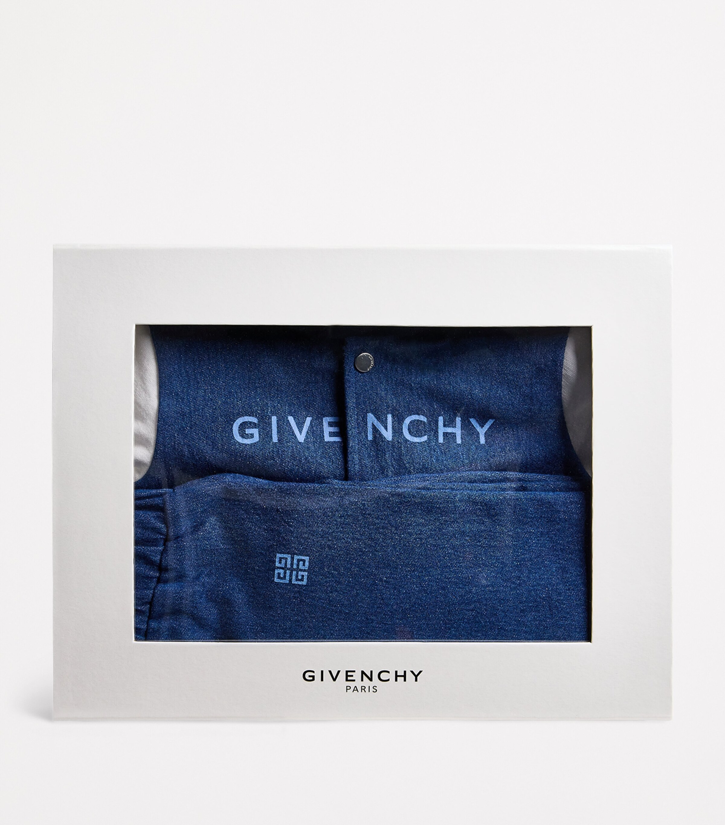 Givenchy Kids Logo Trousers, Cardigan and Top Set (1-18 Months) Denim Blue Image 4