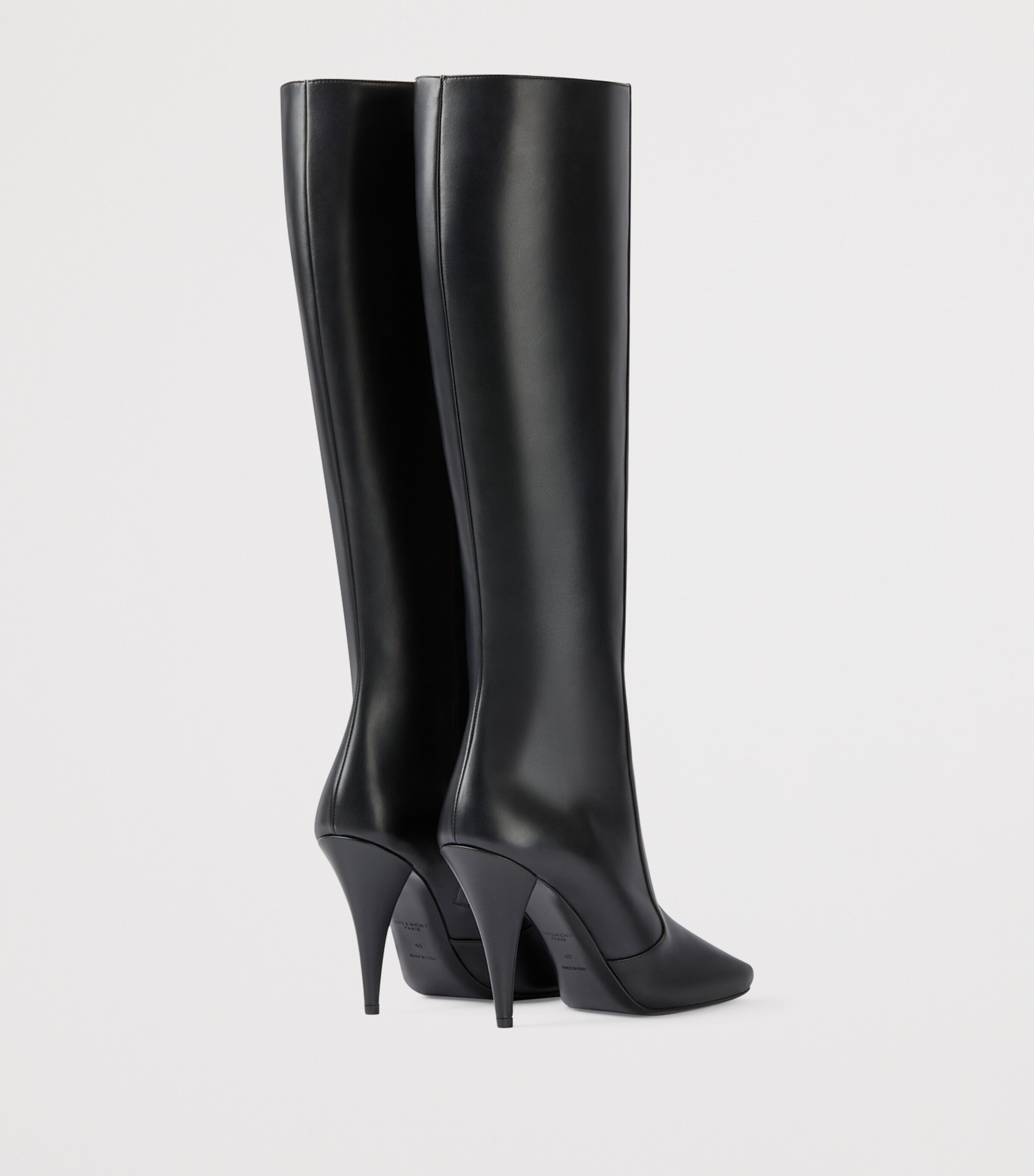Leather Knee-High Boots 95 BLACK Image 5