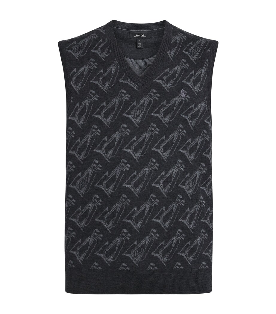 Jacquard V-Neck Sweater Vest GREY MULTI Image 1