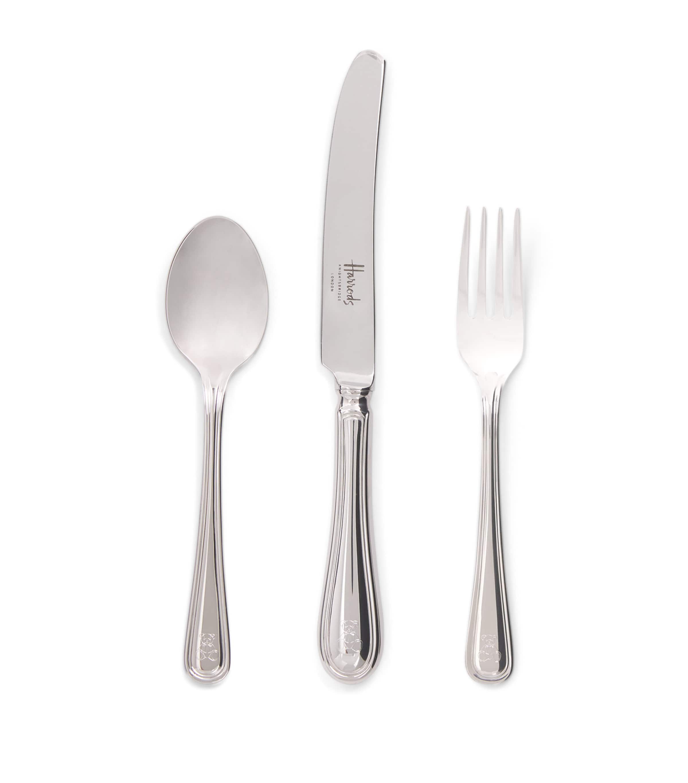 Harrods Stainless Steel Bear Children's Cutlery Set