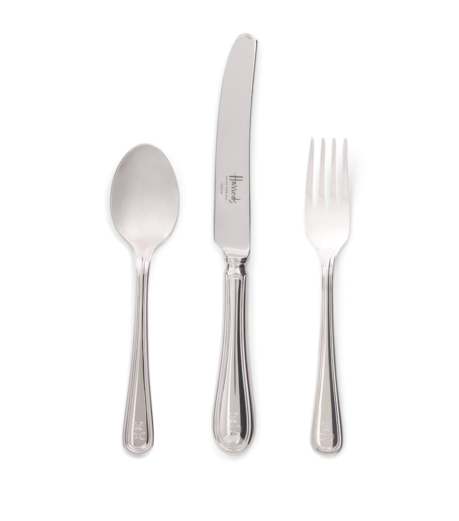 Stainless Steel Harrods Bear Children's Cutlery Set MULTI Image 1