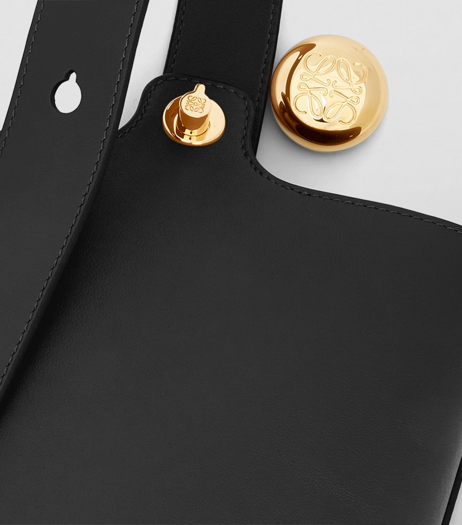 Mini Leather Pebble Bucket Bag BLACK Image 7