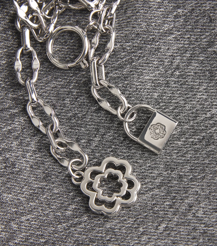 Chain-Detail Wide-Leg Jeans GREY Image 5