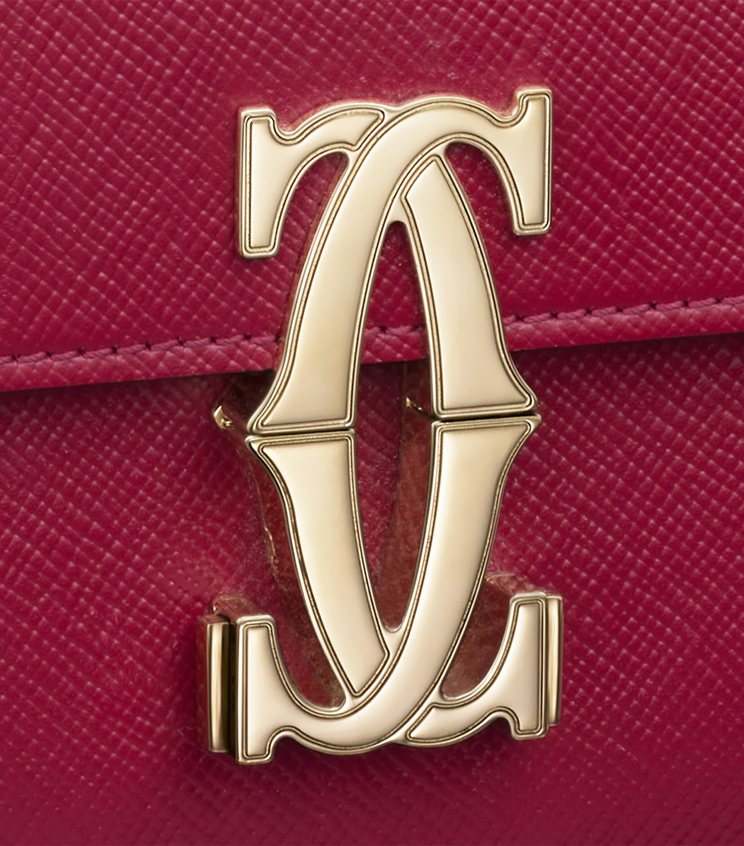 Leather C de Cartier East-West Shoulder Bag CHERRY Image 7