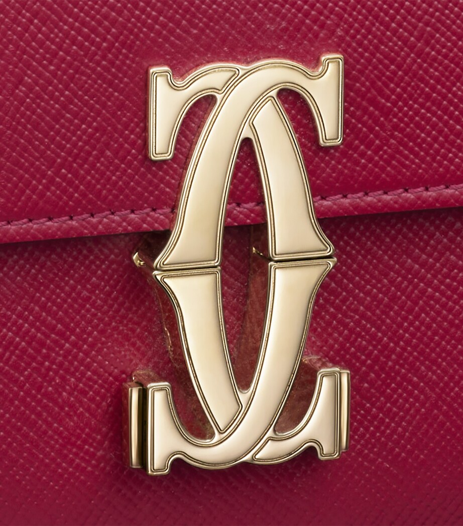 Leather C de Cartier East-West Shoulder Bag CHERRY Image 7