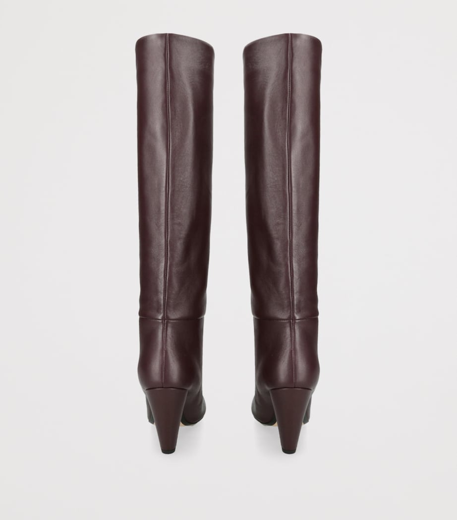 Leather Naty Knee-High Boots 85 WINE Image 2