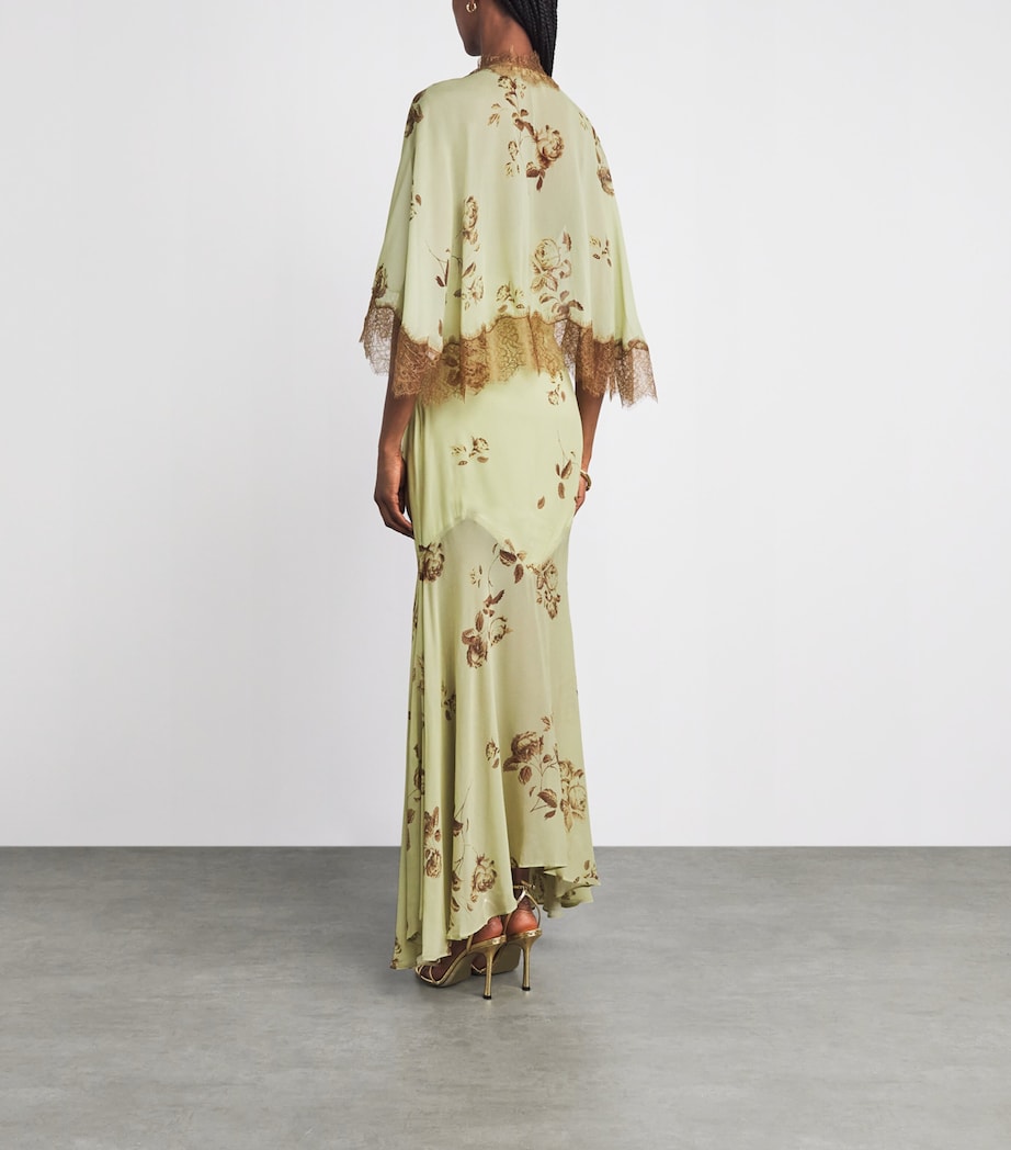 De La Vali Womens Cielo Maxi Dress with Cape Rosa Palo Green Image 4