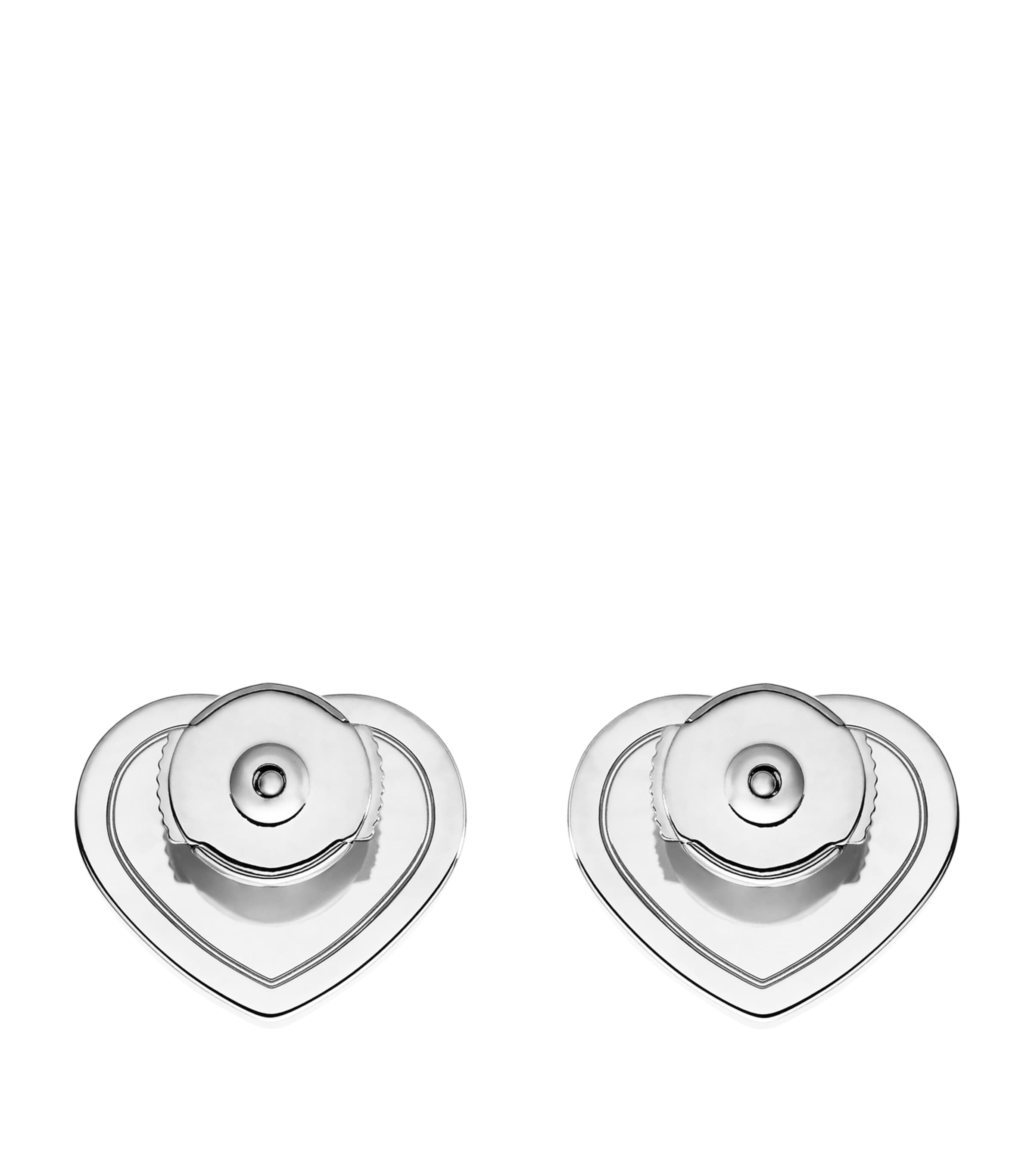 White Gold and Diamond Happy Hearts Earrings 18K WHITE GOLD Image 2