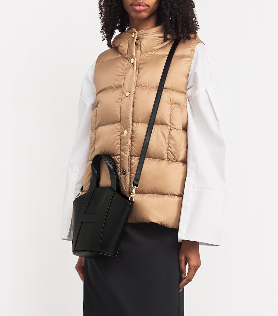 Grab Leather Tote Bag BLACK Image 2