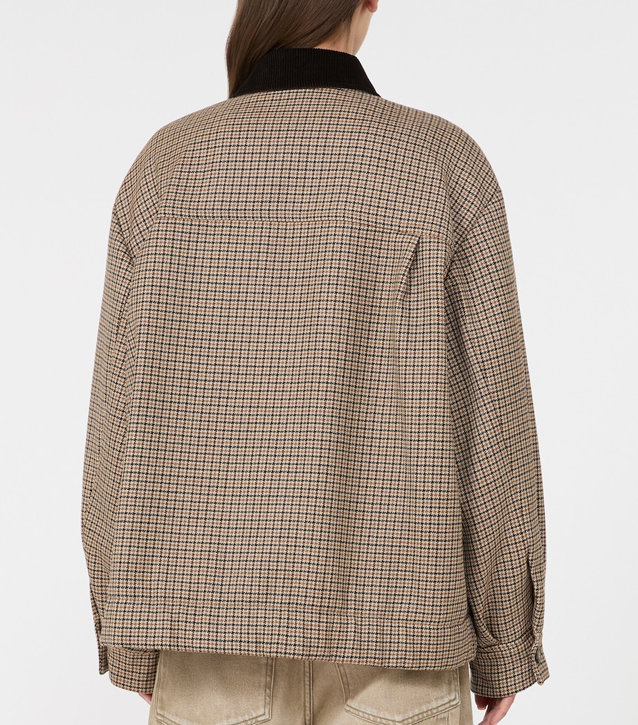 Weekend Max Mara Womens Virgin Wool Check Quilted Jacket Brown Image 4