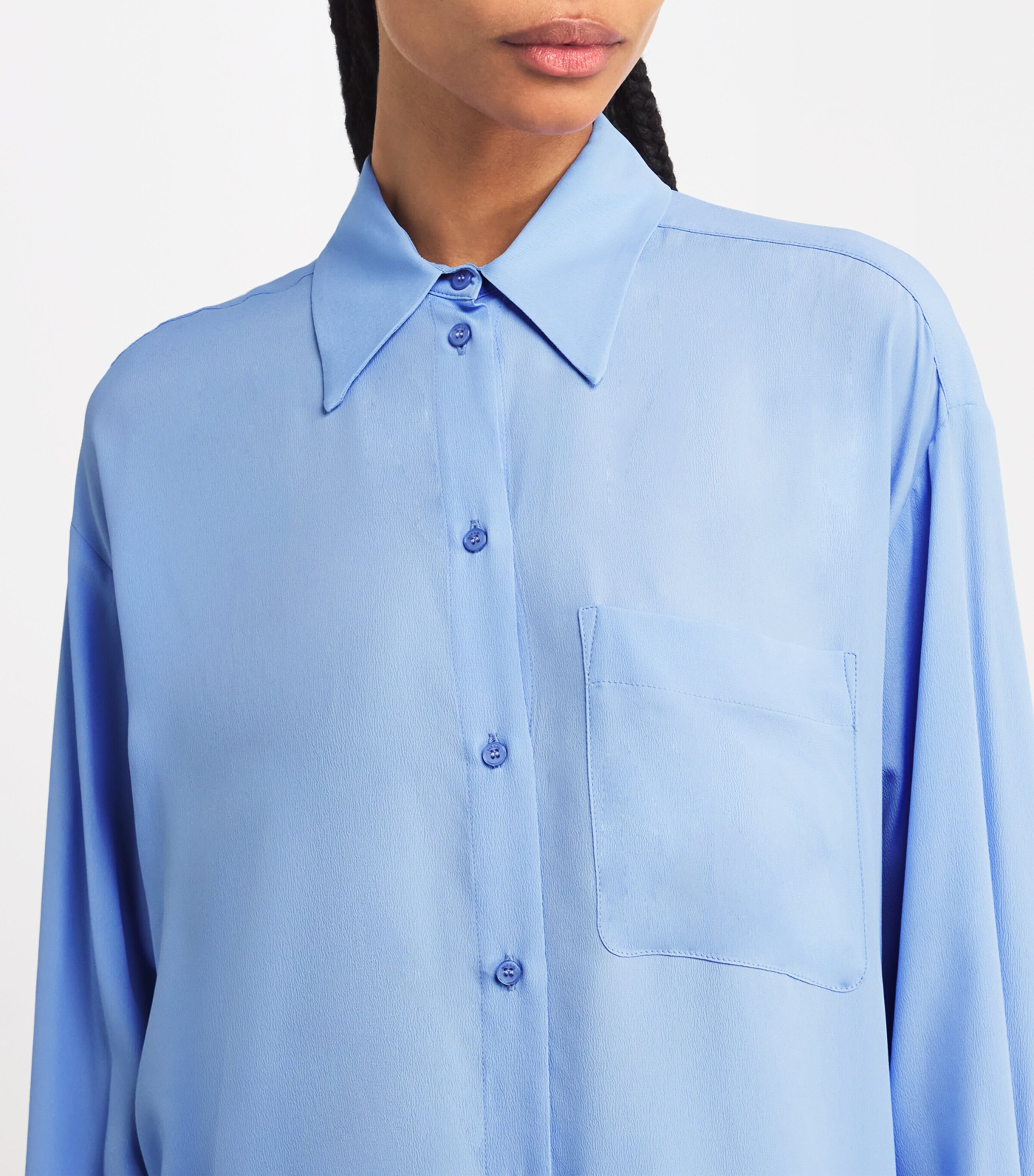 MAX&Co. Womens Oversized Shirt Light Blue Image 6