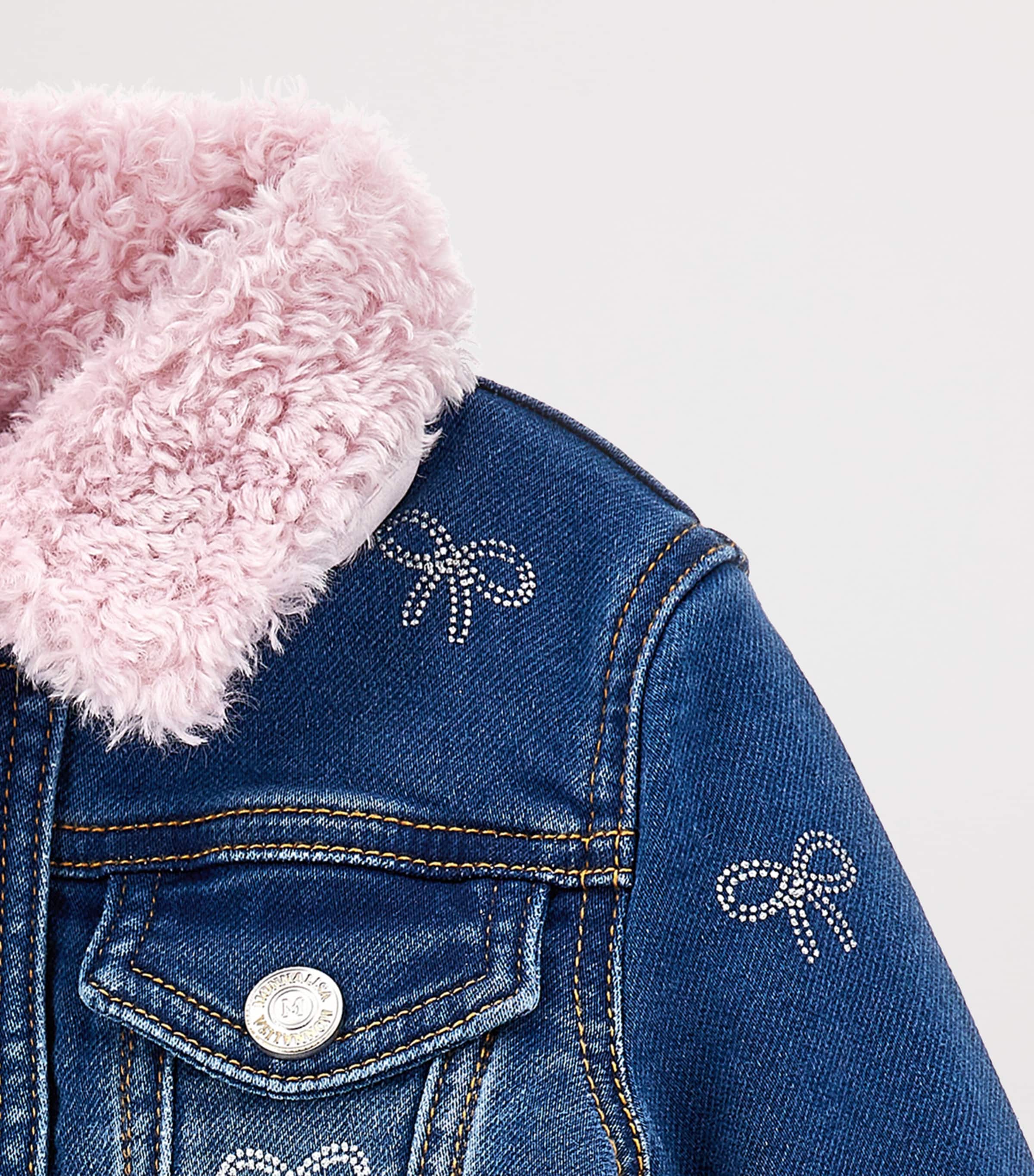 Fleece-Trim Denim Jacket (3-36 Months) DENIM+ROSA Image 2