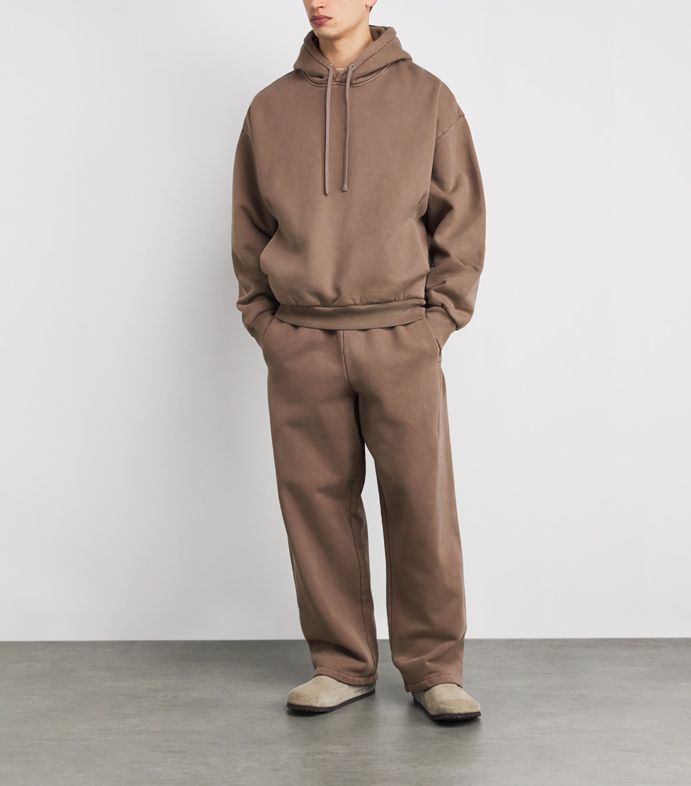 Cotton Fleece Straight Sweatpants TRUFFLE Image 2
