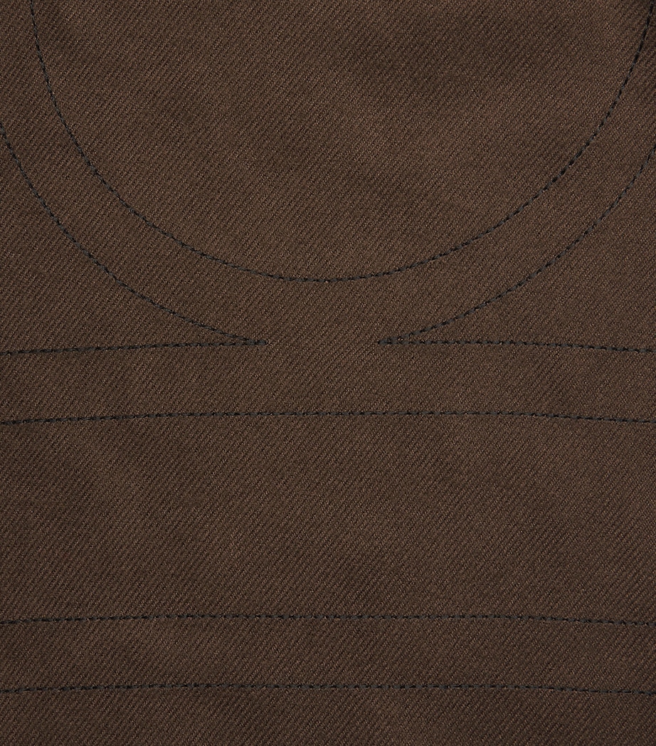 Modal Flannel Wide-Leg Trousers 034 DARK BROWN Image 5