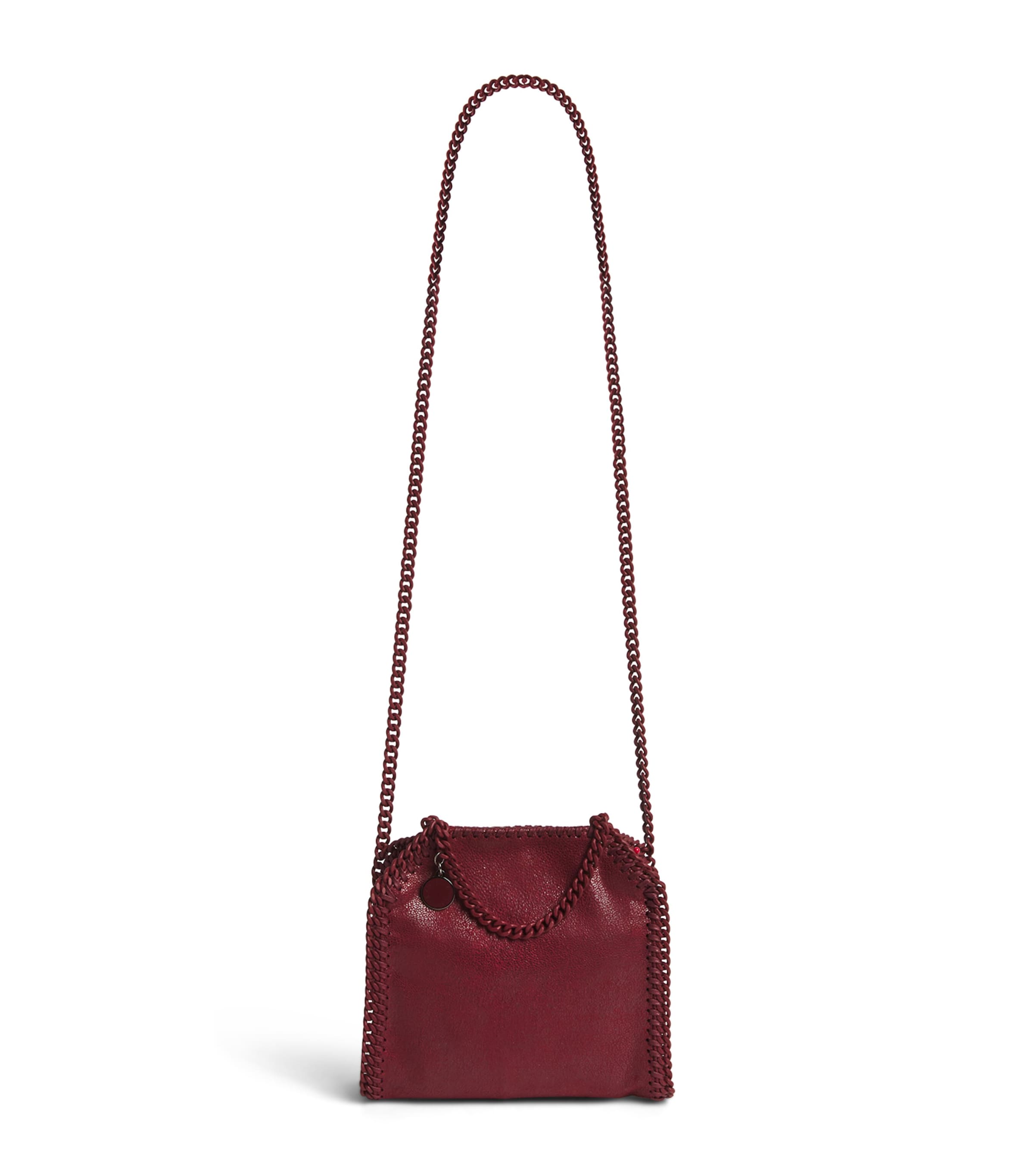 Stella Mccartney Tiny Falabella Shaggy Deer Tote Bag In Red