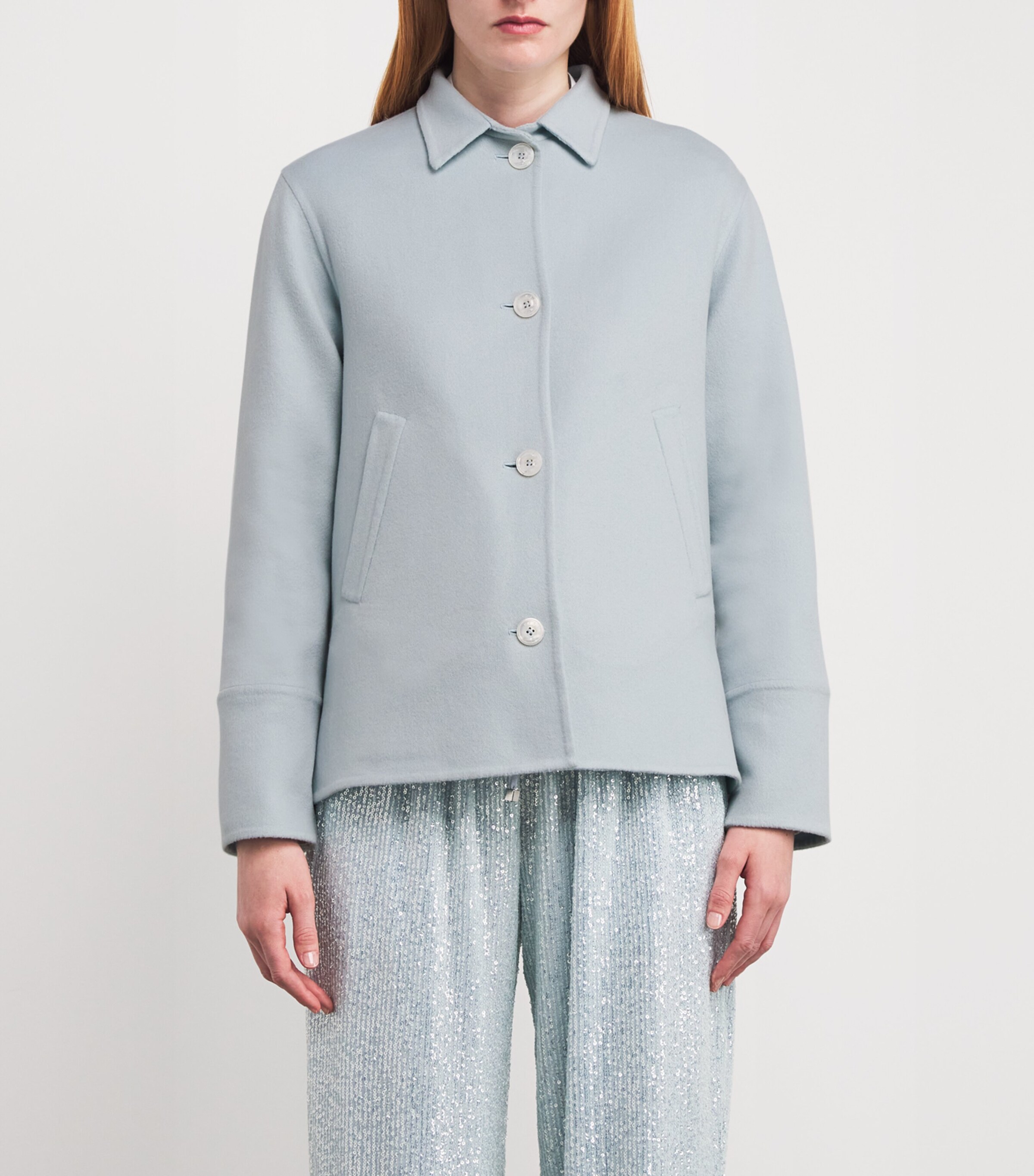 Cashmere Coat SKY BLUE Image 3