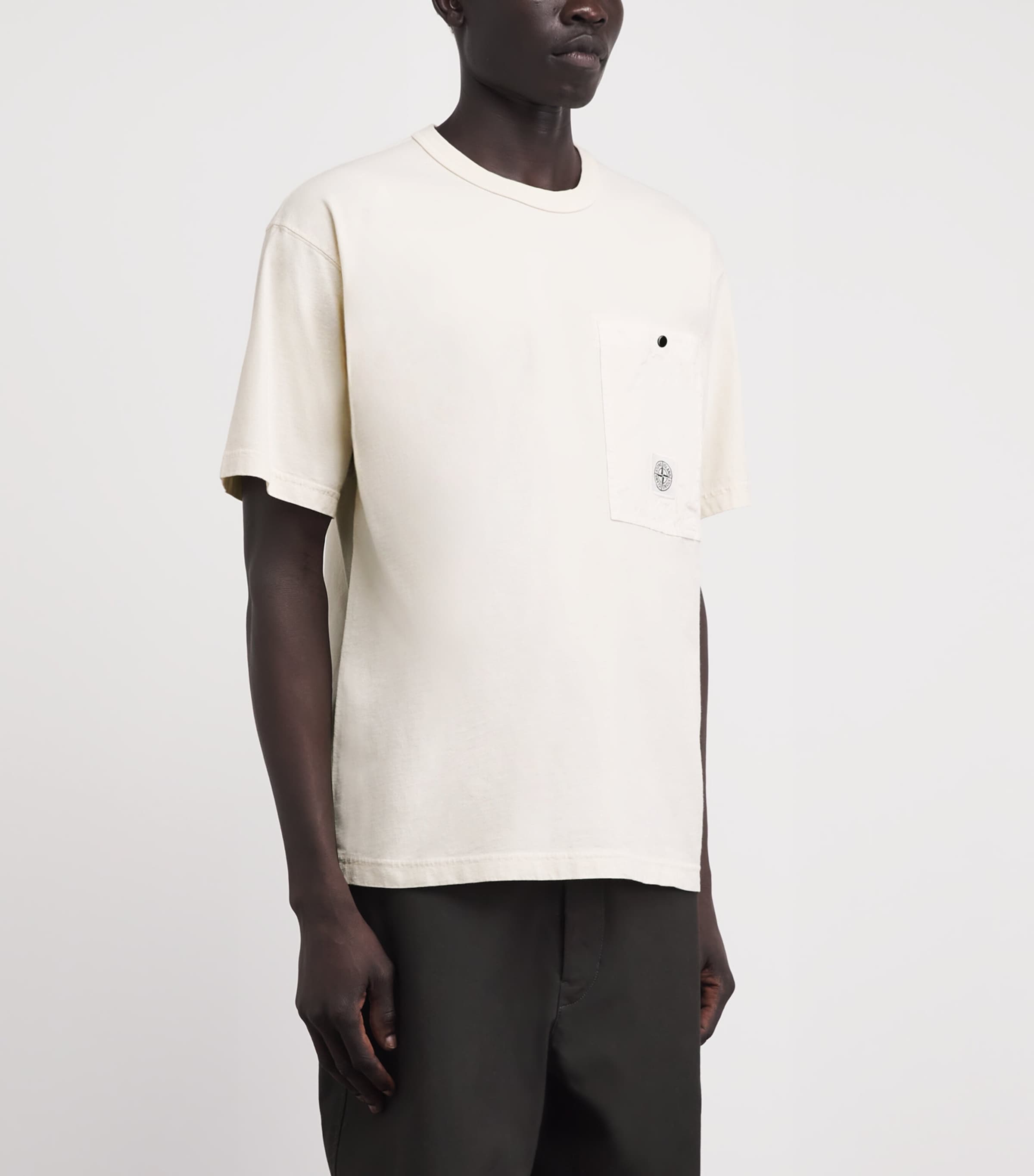 Stone Island Mens Cotton Logo-Pocket T-Shirt Image 4