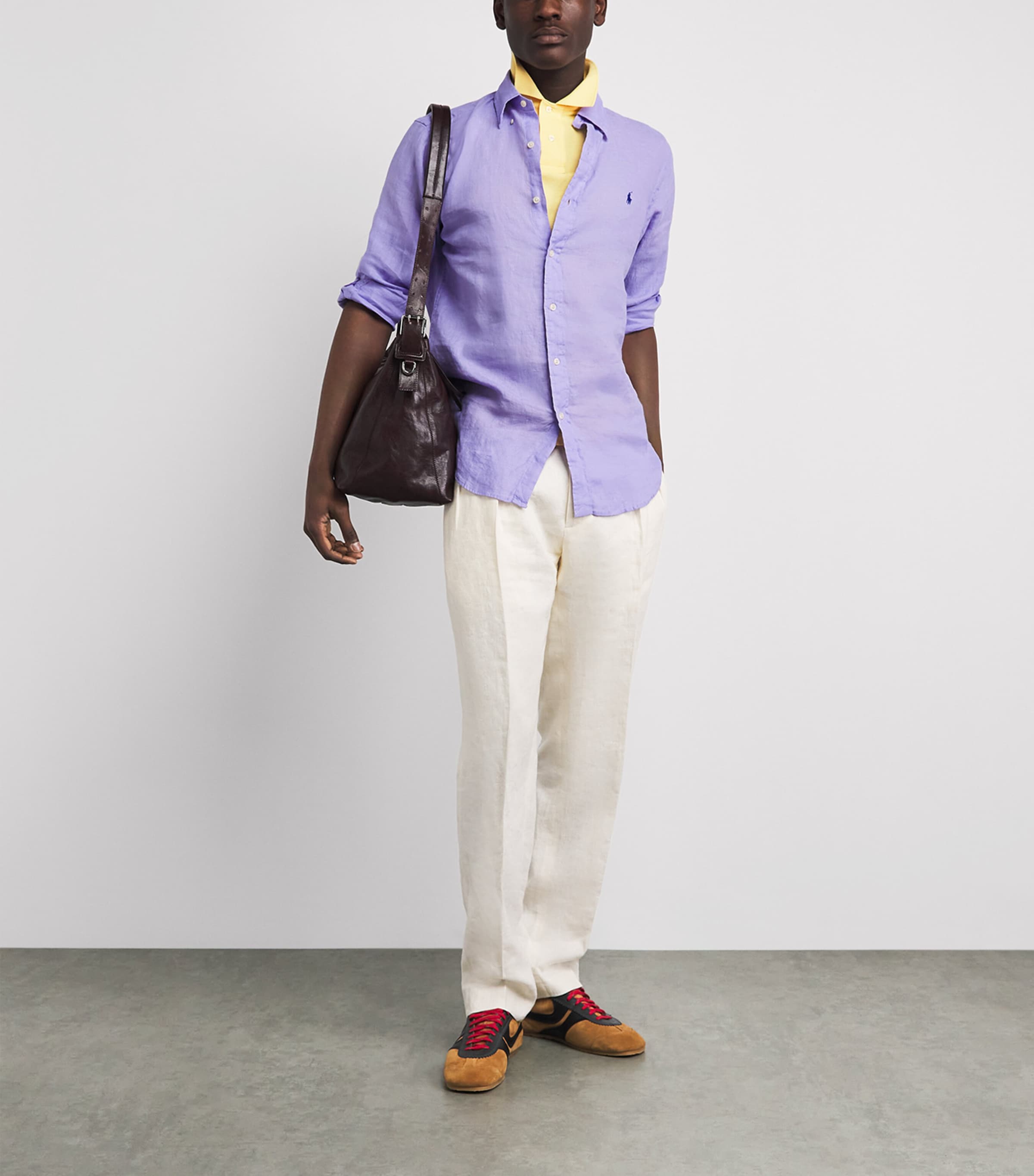 Polo Ralph Lauren Mens Linen Custom-Fit Shirt Sky Lavender Image 2