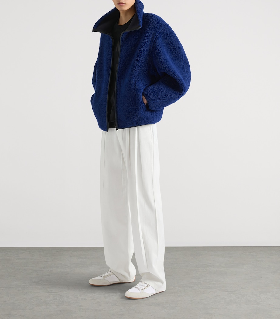 Cotton-Blend Fleece Jacket BRIGHT BLUE Image 3