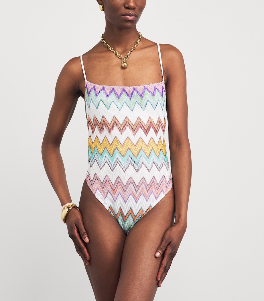 Metallic-Thread Zigzag Swimsuit SM9X5MULTICOLOUR Image 2