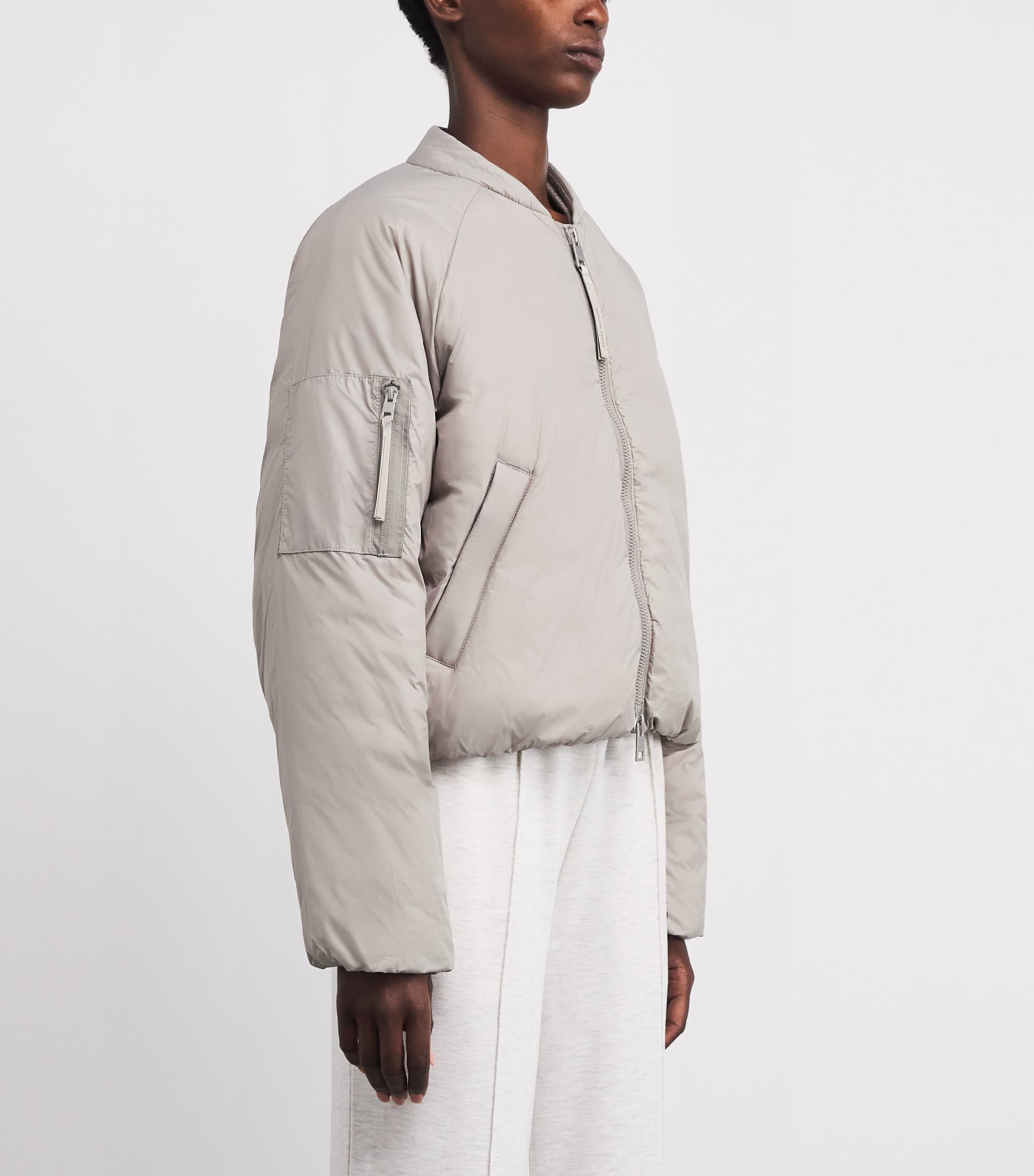 Down Elba Bomber Jacket LIMESTONE CALCAIRE Image 3