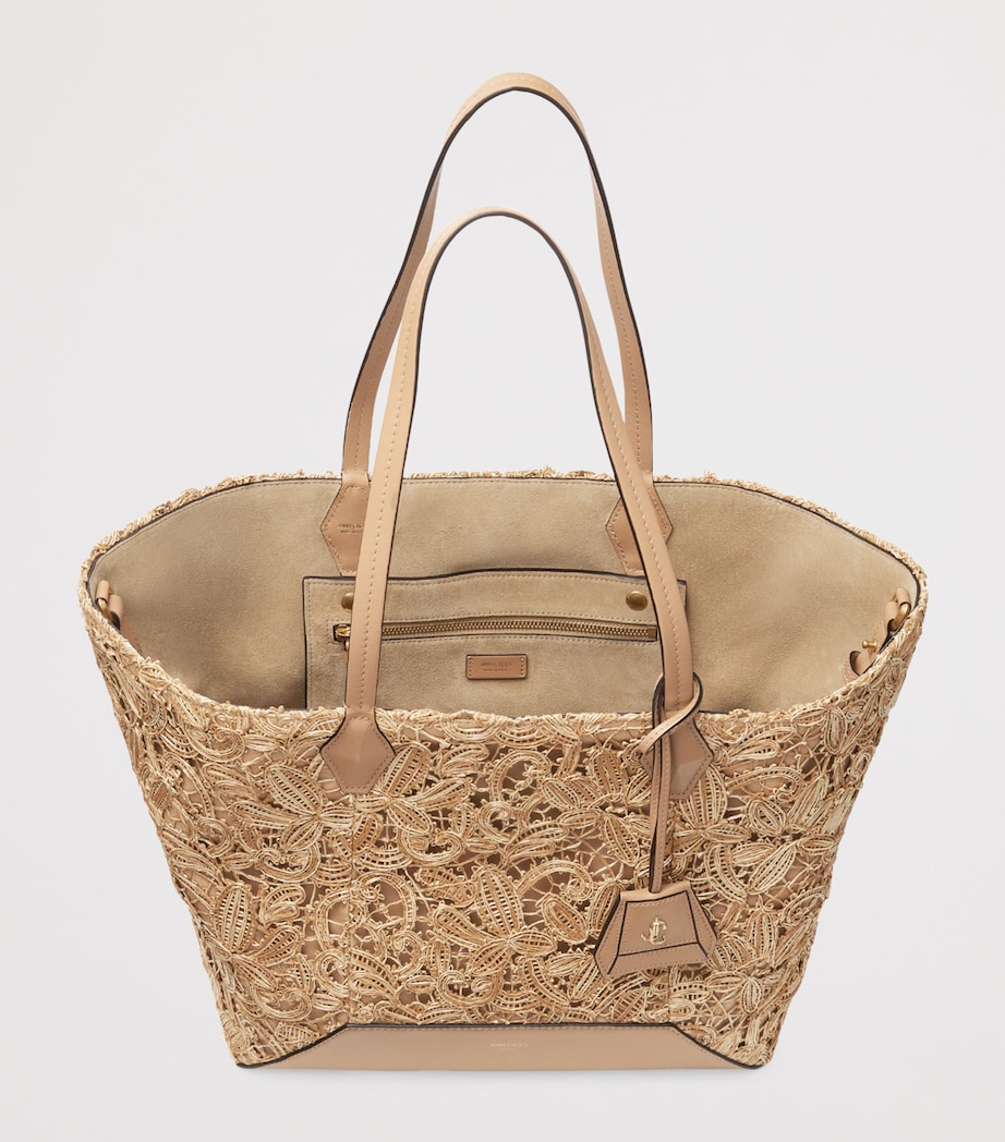 Medium Raffia Diamond Tote Bag NATURAL/GOLD Image 4