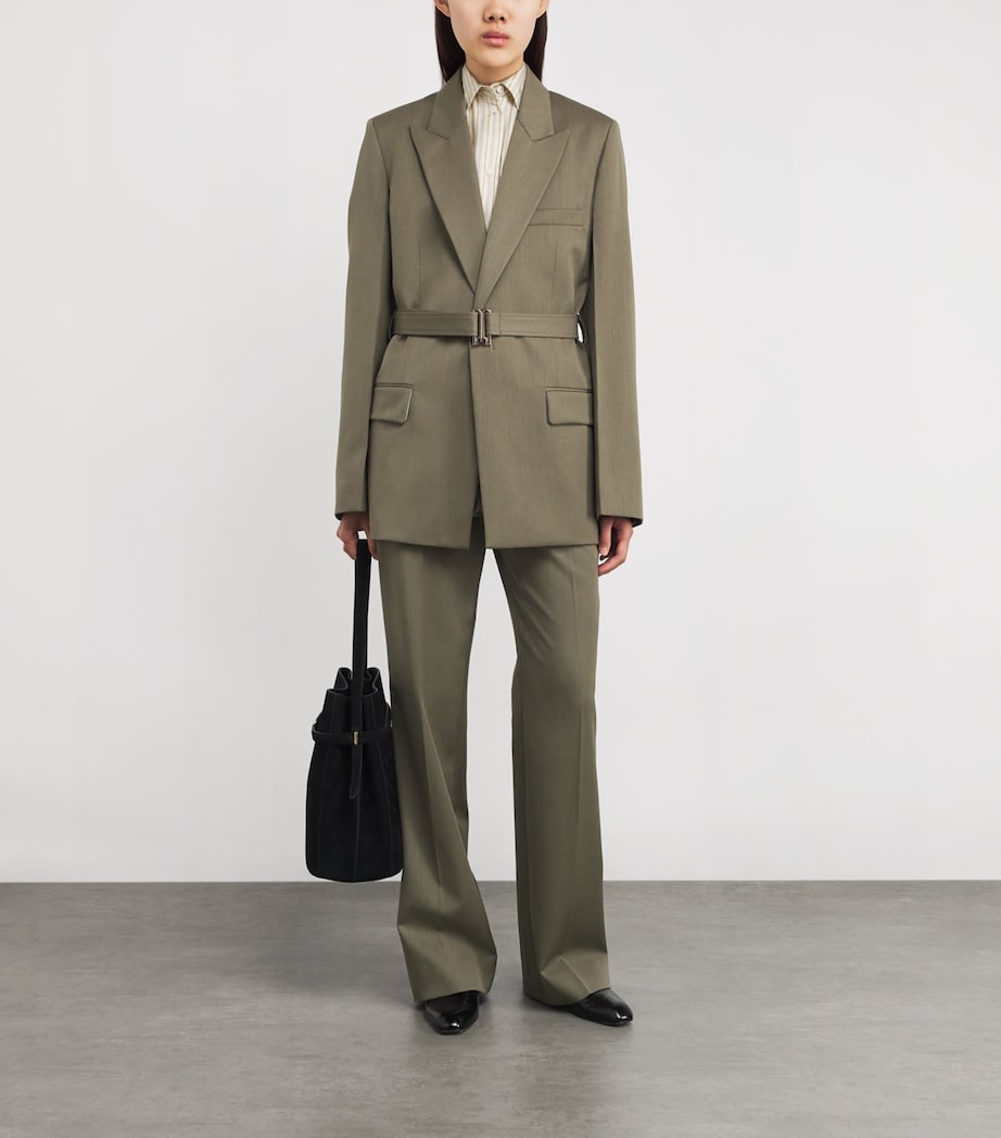 Melange Wool Belted Blazer 9639 SAGE MELANGE Image 2