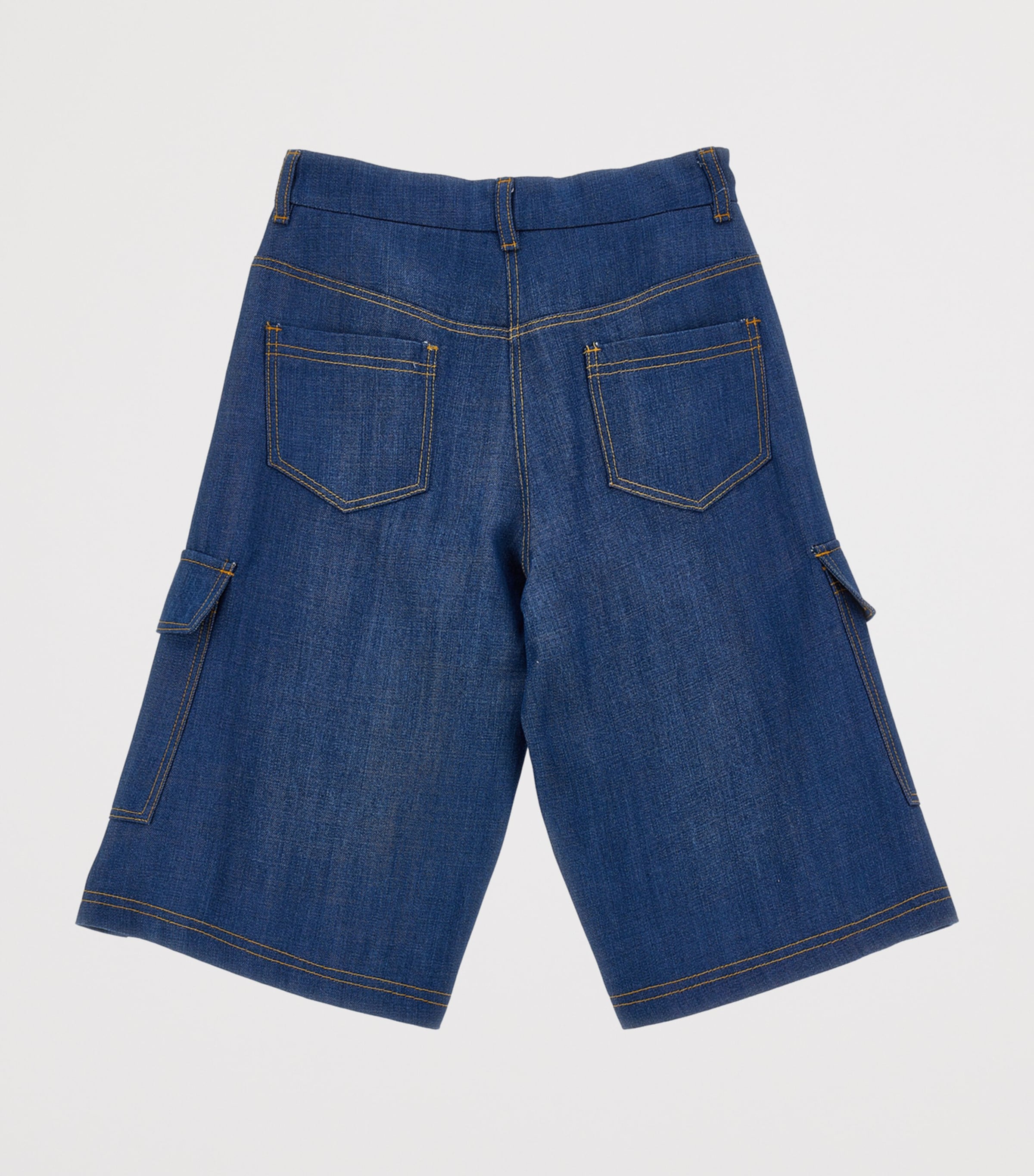Lyocell-Denim Cargo Shorts (2-12 Years) BLU STONE DENIM Image 2