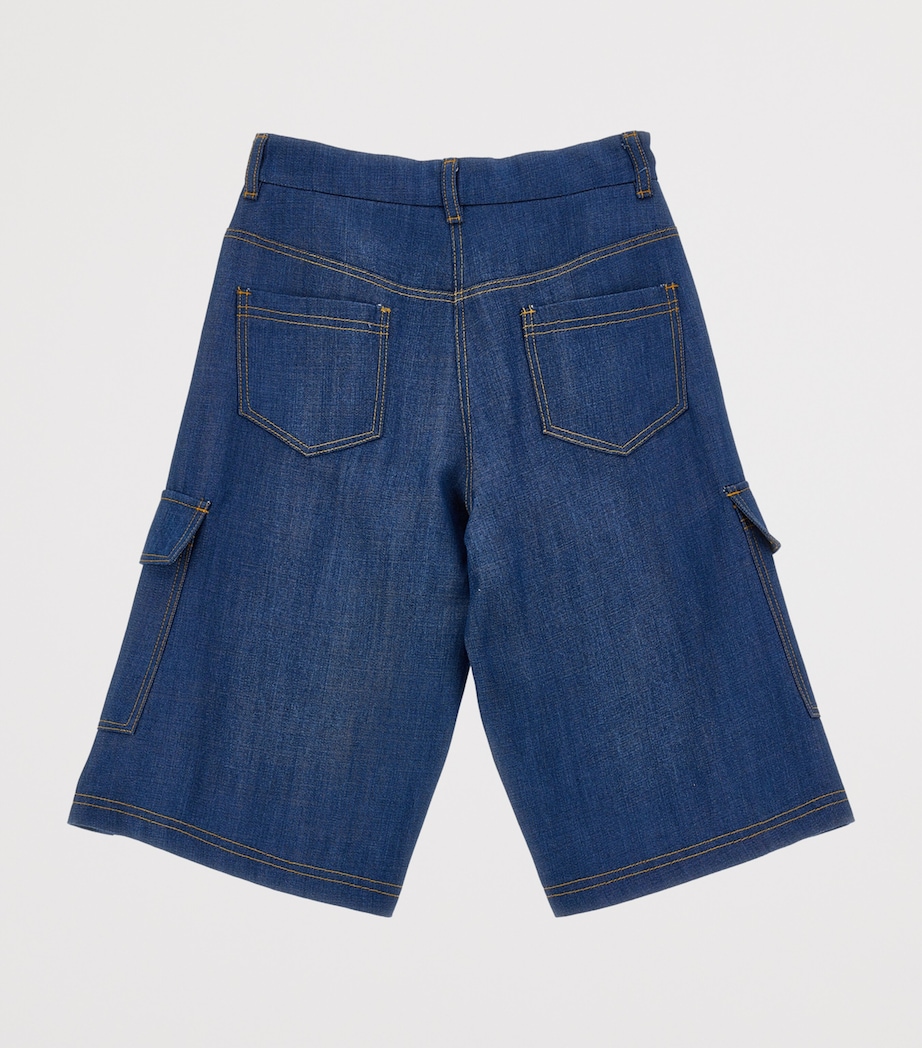 Lyocell-Denim Cargo Shorts (2-12 Years) BLU STONE DENIM Image 2