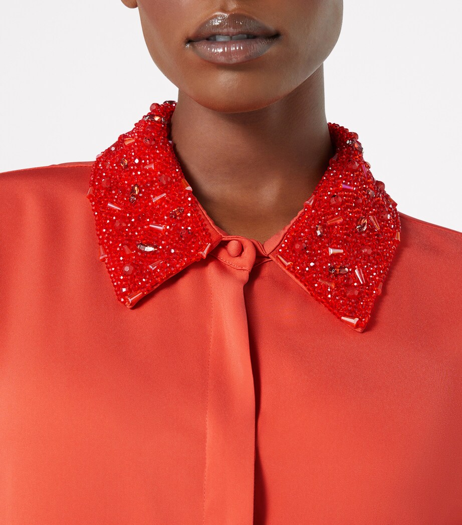 x Dima Ayad Embellished-Detail Zagara Shirt RED Image 6