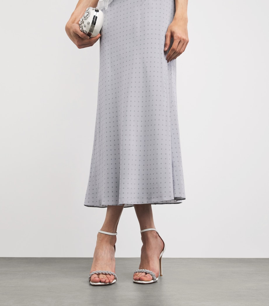 Alessandra Rich Womens Silk Polka-Dot Maxi Dress Grey Grey Image 5
