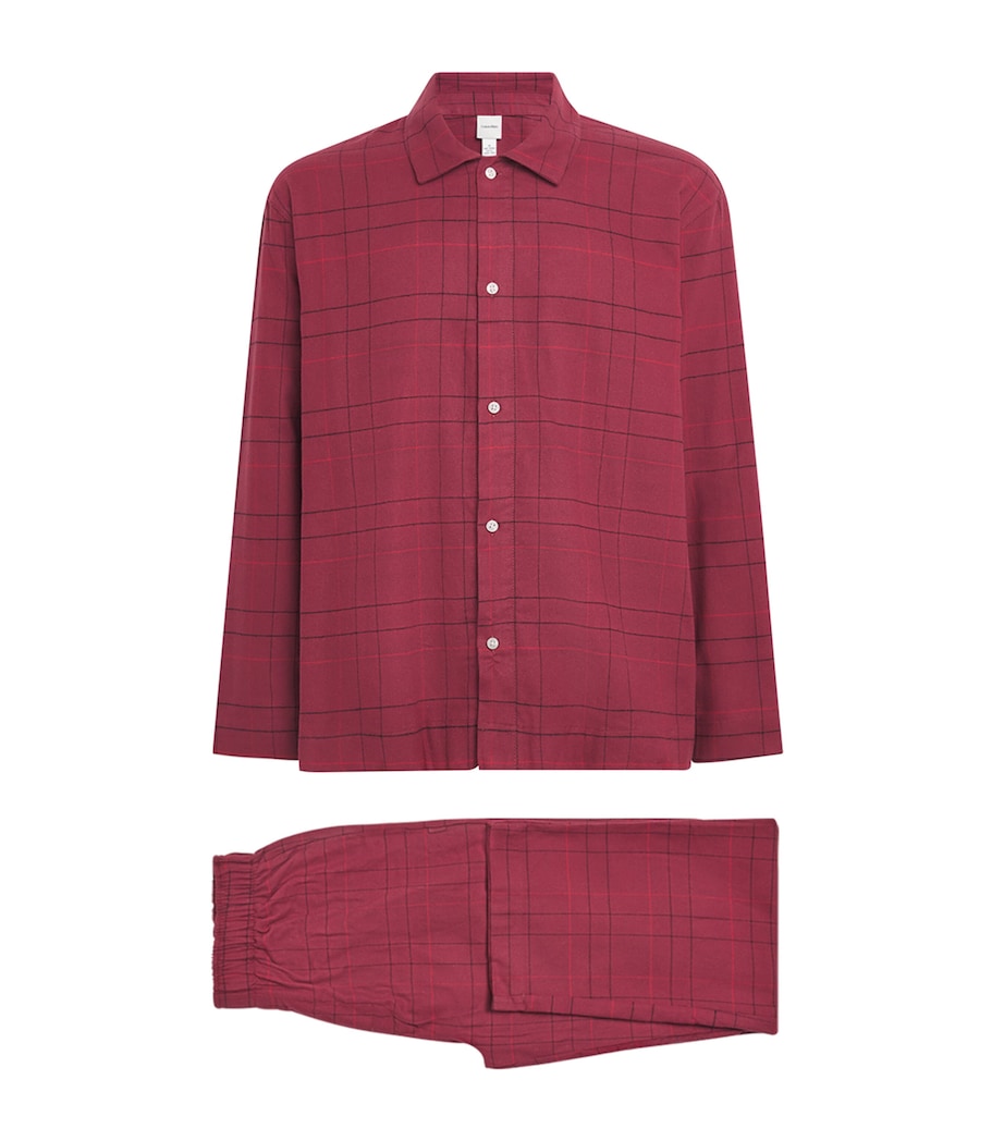 Calvin Klein Mens Cotton Flannel Pyjama Set Sophie Plaid Es Image 1